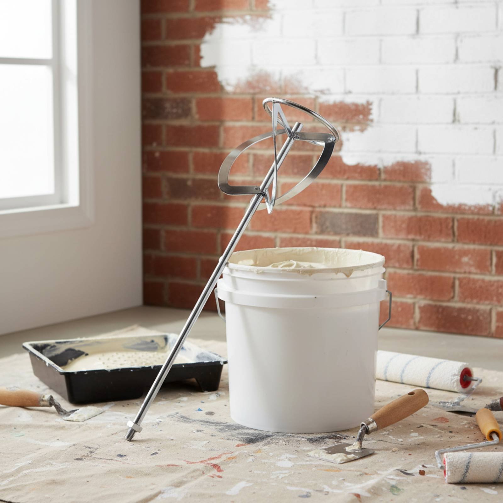 Workshop Tools Uses - Zementmischer-Paddel, robuste Bohrmaschinen-Mischeraufsatz, Elektrowerkzeug-Zubehör, arbeitssparend, einfach