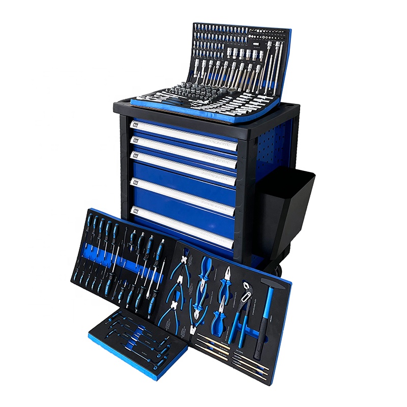 Workshop Tools Storage - 225-teiliger Beweglicher Werkzeugschrank mit 7 Schubladen,