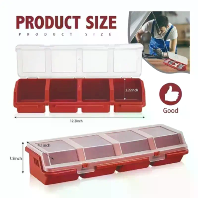 Workshop Tools Storage - Schrauben-Organizer-Box aus Kunststoff mit 4 Fächern