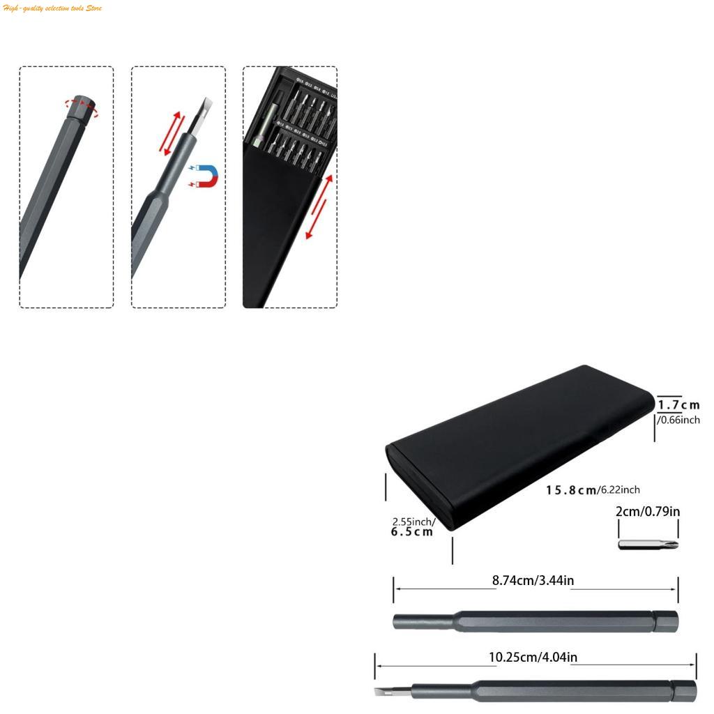 Workshop Tools Uses - 203F Effizientes 25-in-1-Magnetschraubendreher-Reparaturset mit Aluminiumgriff und