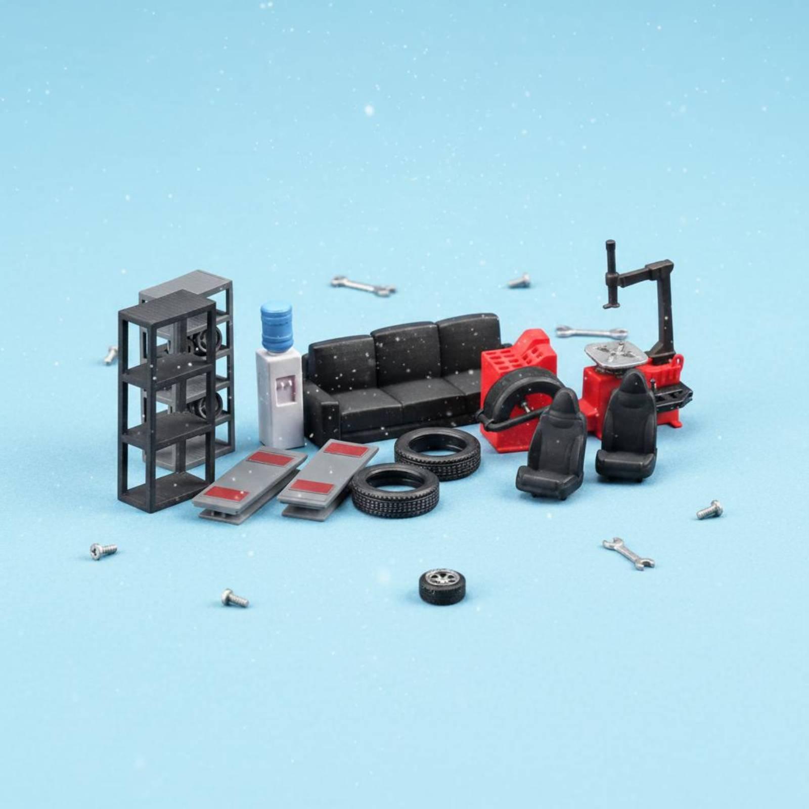 1:64 Miniatur-Fahrzeugreparatu – Workshop Tools Photos Bewertung und Preis