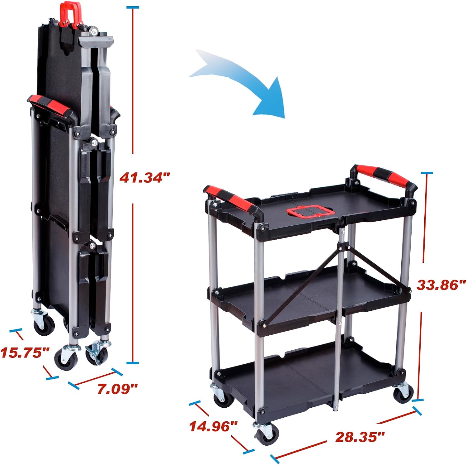 3-stöckiger faltbarer Rollwage – Workshop Tools Storage Bewertung und Preis
